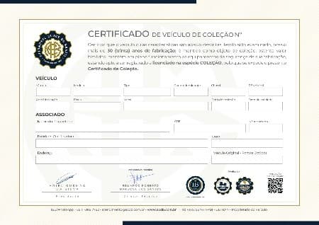 Certificado de Veículo de Coleção (CVCOL)